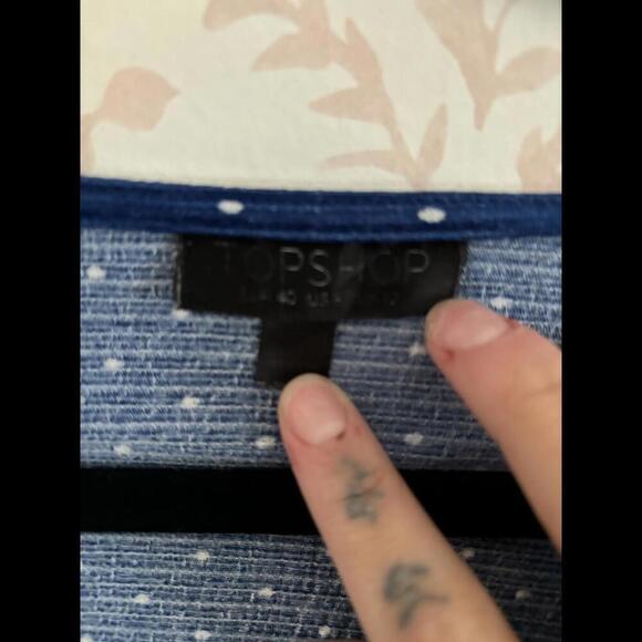 Chic Navy Polka Dot Dress by Topshop - Picture 4 of 4